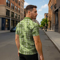 Lime Palaka Hawaii Cowboy Zipper Polo Shirt Puakenikeni Lei Paniolo Papale Seamless Vibes LT14 - Polynesian Pride