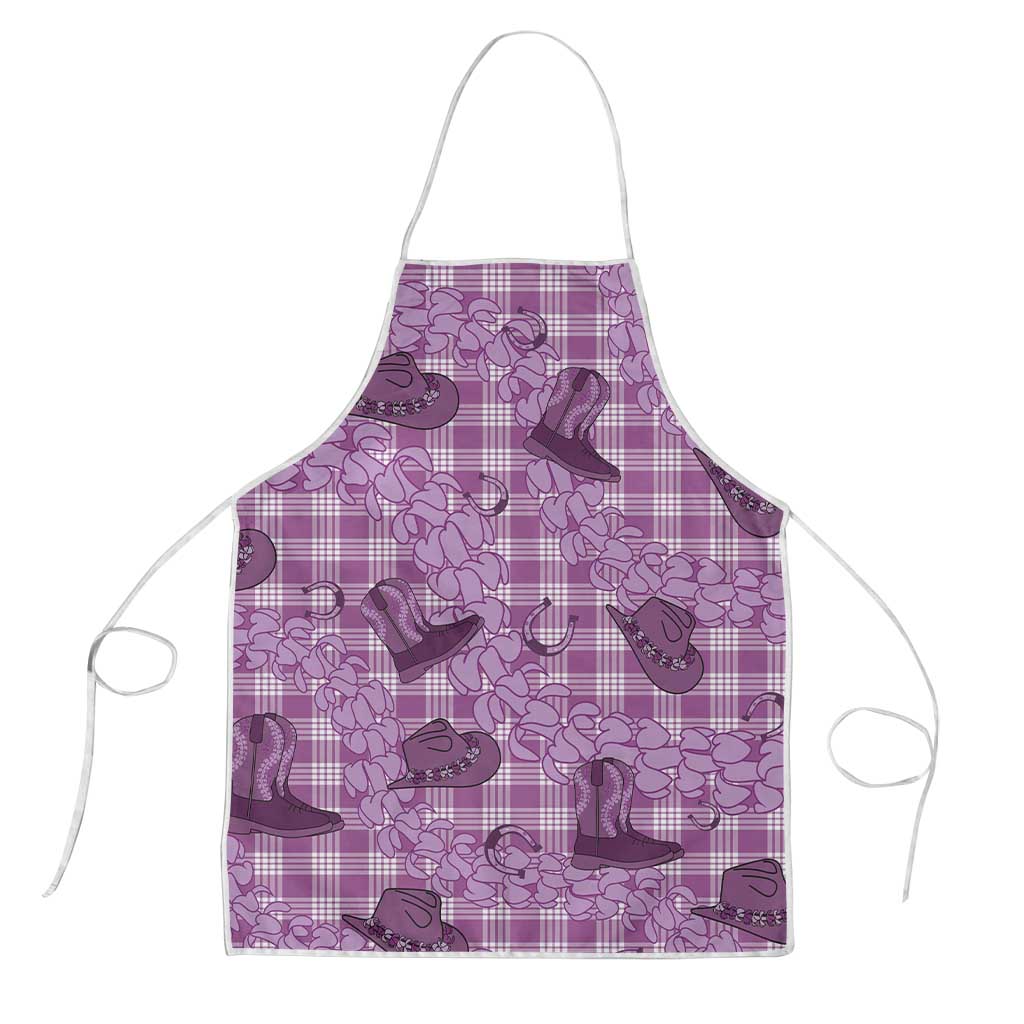 Purple Palaka Hawaii Cowboy Apron Puakenikeni Lei Paniolo Papale Seamless Vibes LT14 Purple - Polynesian Pride