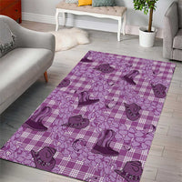 Purple Palaka Hawaii Cowboy Area Rug Puakenikeni Lei Paniolo Papale Seamless Vibes LT14 - Polynesian Pride