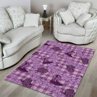 Purple Palaka Hawaii Cowboy Area Rug Puakenikeni Lei Paniolo Papale Seamless Vibes LT14 - Polynesian Pride