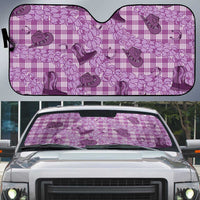Purple Palaka Hawaii Cowboy Auto Sun Shade Puakenikeni Lei Paniolo Papale Seamless Vibes LT14 Purple - Polynesian Pride