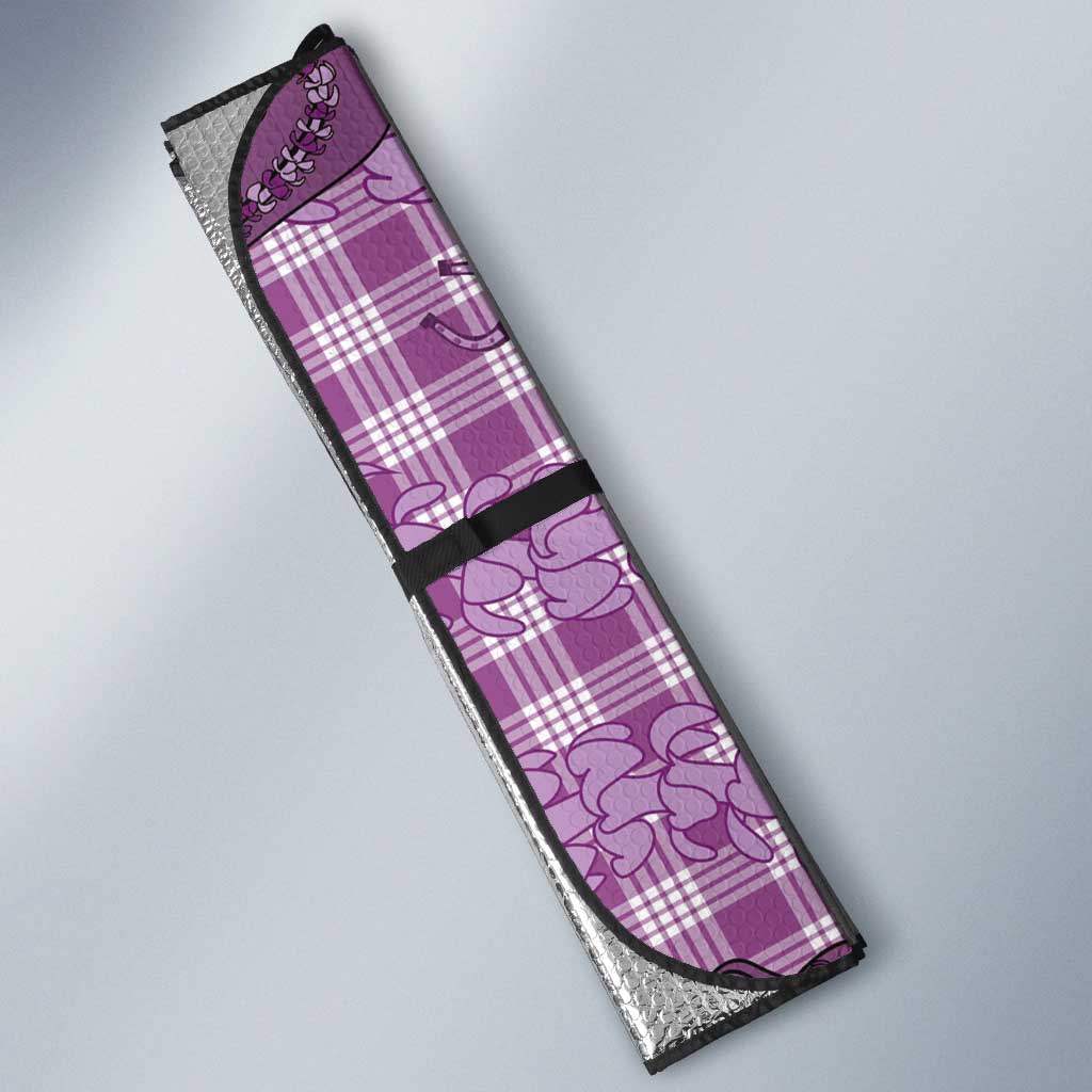 Purple Palaka Hawaii Cowboy Auto Sun Shade Puakenikeni Lei Paniolo Papale Seamless Vibes LT14 - Polynesian Pride