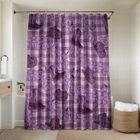 Purple Palaka Hawaii Cowboy Bathroom Set Puakenikeni Lei Paniolo Papale Seamless Vibes LT14 Shower Curtain Only Purple - Polynesian Pride