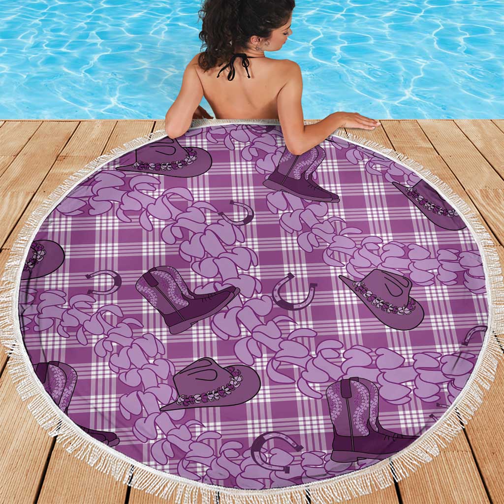 Purple Palaka Hawaii Cowboy Beach Blanket Puakenikeni Lei Paniolo Papale Seamless Vibes LT14 - Polynesian Pride