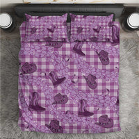 Purple Palaka Hawaii Cowboy Bedding Set Puakenikeni Lei Paniolo Papale Seamless Vibes LT14 Purple - Polynesian Pride
