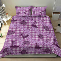 Purple Palaka Hawaii Cowboy Bedding Set Puakenikeni Lei Paniolo Papale Seamless Vibes LT14 - Polynesian Pride