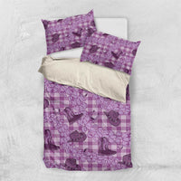 Purple Palaka Hawaii Cowboy Bedding Set Puakenikeni Lei Paniolo Papale Seamless Vibes LT14 US Twin 172cm x 218cm Purple - Polynesian Pride
