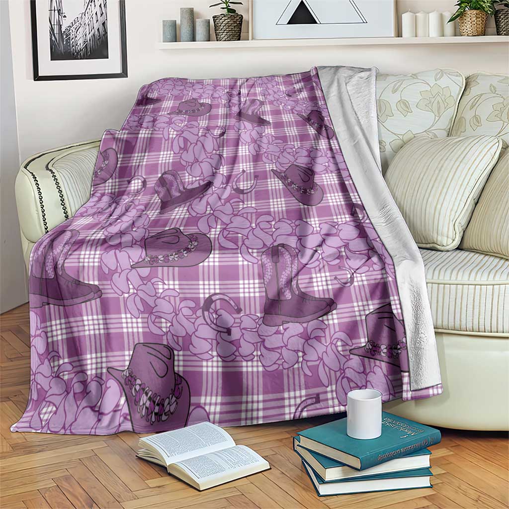Purple Palaka Hawaii Cowboy Blanket Puakenikeni Lei Paniolo Papale Seamless Vibes LT14 Purple - Polynesian Pride