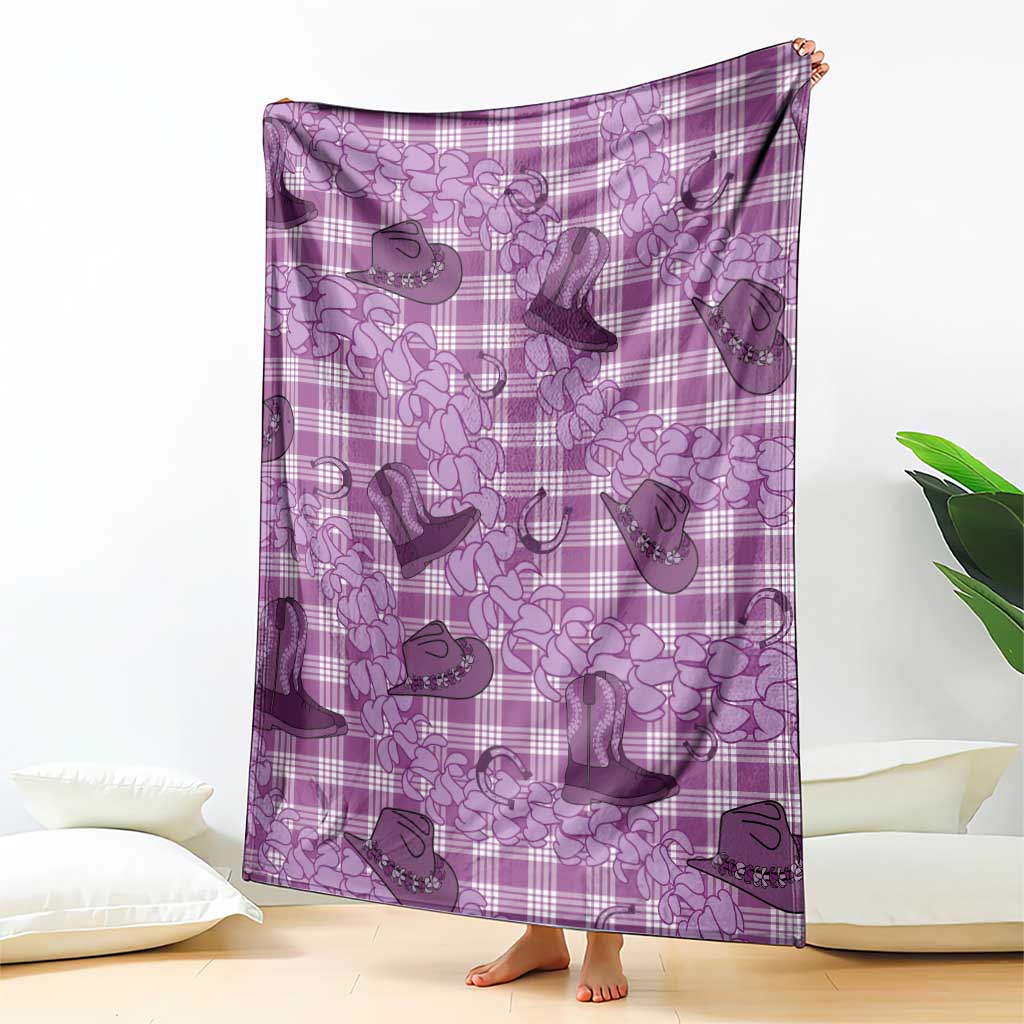 Purple Palaka Hawaii Cowboy Blanket Puakenikeni Lei Paniolo Papale Seamless Vibes LT14 - Polynesian Pride