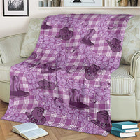 Purple Palaka Hawaii Cowboy Blanket Puakenikeni Lei Paniolo Papale Seamless Vibes LT14 - Polynesian Pride