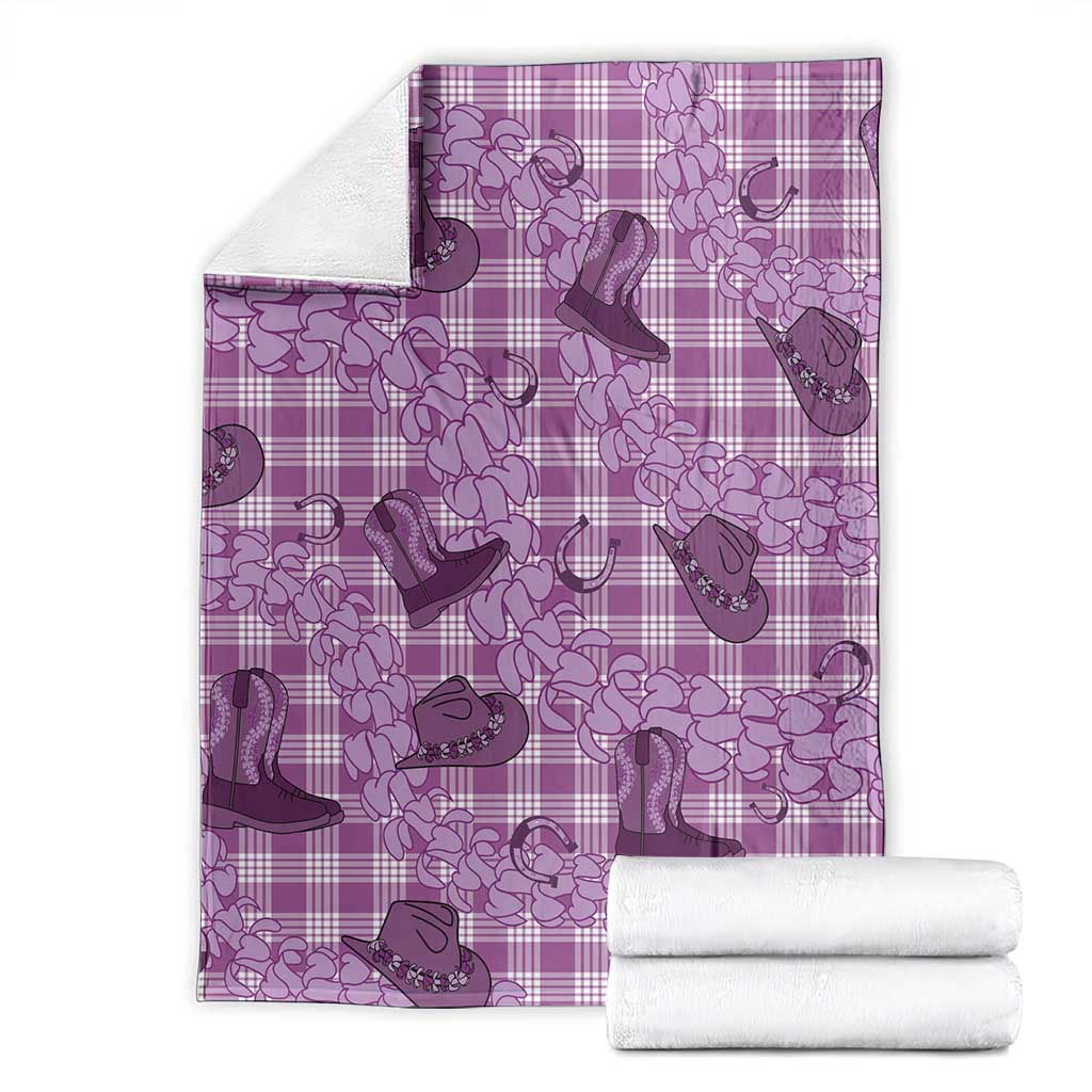 Purple Palaka Hawaii Cowboy Blanket Puakenikeni Lei Paniolo Papale Seamless Vibes LT14 - Polynesian Pride