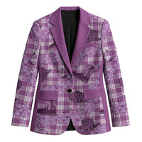 Purple Palaka Hawaii Cowboy Blazer Puakenikeni Lei Paniolo Papale Seamless Vibes LT14 Unisex Purple - Polynesian Pride