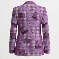 Purple Palaka Hawaii Cowboy Blazer Puakenikeni Lei Paniolo Papale Seamless Vibes LT14 - Polynesian Pride