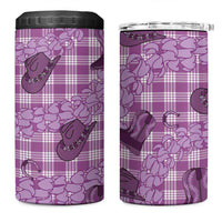 Purple Palaka Hawaii Cowboy 4 in 1 Can Cooler Tumbler Puakenikeni Lei Paniolo Papale Seamless Vibes LT14 One Size: 16 oz Purple - Polynesian Pride