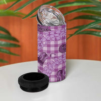 Purple Palaka Hawaii Cowboy 4 in 1 Can Cooler Tumbler Puakenikeni Lei Paniolo Papale Seamless Vibes LT14 - Polynesian Pride