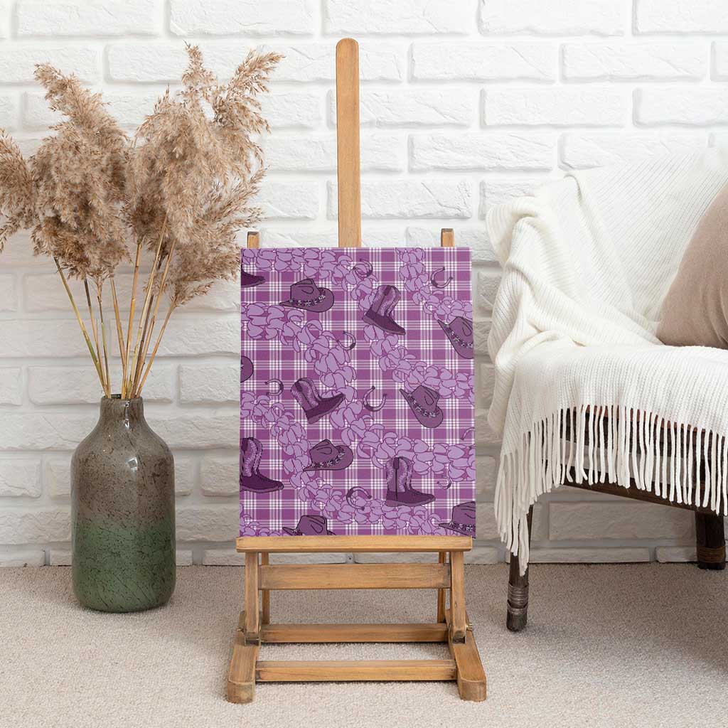 Purple Palaka Hawaii Cowboy Canvas Wall Art Puakenikeni Lei Paniolo Papale Seamless Vibes LT14 - Polynesian Pride