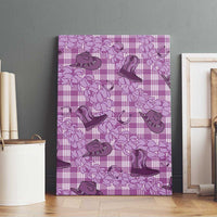 Purple Palaka Hawaii Cowboy Canvas Wall Art Puakenikeni Lei Paniolo Papale Seamless Vibes LT14 - Polynesian Pride