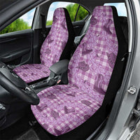 Purple Palaka Hawaii Cowboy Car Seat Cover Puakenikeni Lei Paniolo Papale Seamless Vibes LT14 - Polynesian Pride