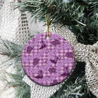 Purple Palaka Hawaii Cowboy Ceramic Ornament Puakenikeni Lei Paniolo Papale Seamless Vibes LT14 - Polynesian Pride