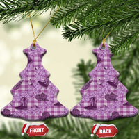 Purple Palaka Hawaii Cowboy Ceramic Ornament Puakenikeni Lei Paniolo Papale Seamless Vibes LT14 Christmas Tree Purple - Polynesian Pride