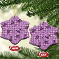 Purple Palaka Hawaii Cowboy Ceramic Ornament Puakenikeni Lei Paniolo Papale Seamless Vibes LT14 Snow Flake Purple - Polynesian Pride