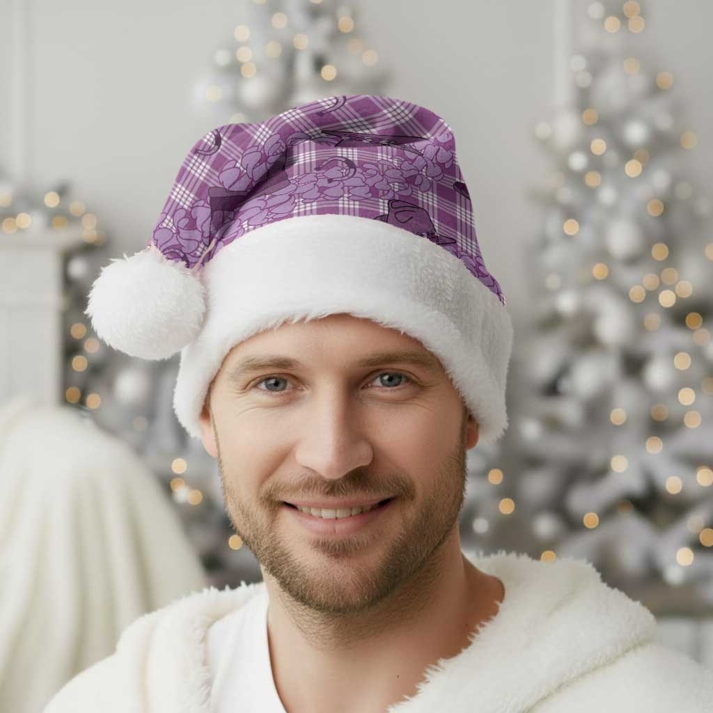 Purple Palaka Hawaii Cowboy Christmas Santa Hat Puakenikeni Lei Paniolo Papale Seamless Vibes LT14 - Polynesian Pride