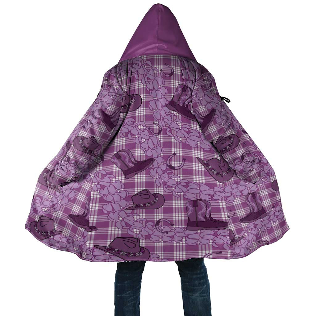 Purple Palaka Hawaii Cowboy Cloak Puakenikeni Lei Paniolo Papale Seamless Vibes LT14 Unisex Purple - Polynesian Pride