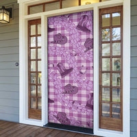 Purple Palaka Hawaii Cowboy Door Cover Puakenikeni Lei Paniolo Papale Seamless Vibes LT14 - Polynesian Pride
