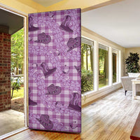 Purple Palaka Hawaii Cowboy Door Cover Puakenikeni Lei Paniolo Papale Seamless Vibes LT14 - Polynesian Pride