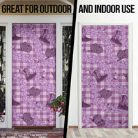 Purple Palaka Hawaii Cowboy Door Cover Puakenikeni Lei Paniolo Papale Seamless Vibes LT14 - Polynesian Pride