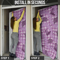 Purple Palaka Hawaii Cowboy Door Cover Puakenikeni Lei Paniolo Papale Seamless Vibes LT14 - Polynesian Pride