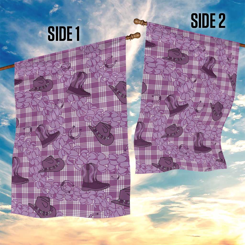 Purple Palaka Hawaii Cowboy Garden Flag Puakenikeni Lei Paniolo Papale Seamless Vibes LT14 - Polynesian Pride