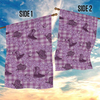 Purple Palaka Hawaii Cowboy Garden Flag Puakenikeni Lei Paniolo Papale Seamless Vibes LT14 - Polynesian Pride