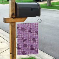 Purple Palaka Hawaii Cowboy Garden Flag Puakenikeni Lei Paniolo Papale Seamless Vibes LT14 - Polynesian Pride