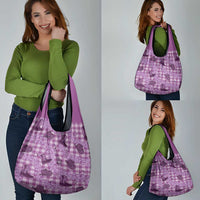 Purple Palaka Hawaii Cowboy Grocery Bag Puakenikeni Lei Paniolo Papale Seamless Vibes LT14 - Polynesian Pride