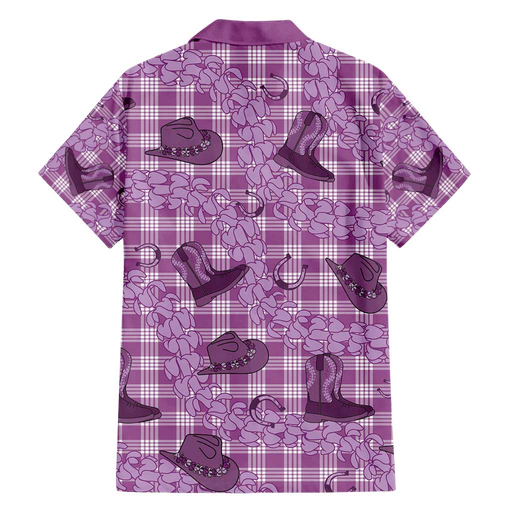 Purple Palaka Hawaii Cowboy Hawaiian Shirt Puakenikeni Lei Paniolo Papale Seamless Vibes LT14 - Polynesian Pride