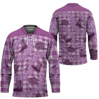 Purple Palaka Hawaii Cowboy Hockey Jersey Puakenikeni Lei Paniolo Papale Seamless Vibes LT14 - Polynesian Pride