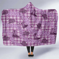 Purple Palaka Hawaii Cowboy Hooded Blanket Puakenikeni Lei Paniolo Papale Seamless Vibes LT14 One Size Purple - Polynesian Pride