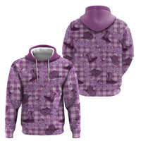 Purple Palaka Hawaii Cowboy Hoodie Puakenikeni Lei Paniolo Papale Seamless Vibes LT14 - Polynesian Pride
