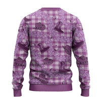 Purple Palaka Hawaii Cowboy Ugly Christmas Sweater Puakenikeni Lei Paniolo Papale Seamless Vibes LT14 - Polynesian Pride
