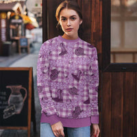 Purple Palaka Hawaii Cowboy Ugly Christmas Sweater Puakenikeni Lei Paniolo Papale Seamless Vibes LT14 - Polynesian Pride