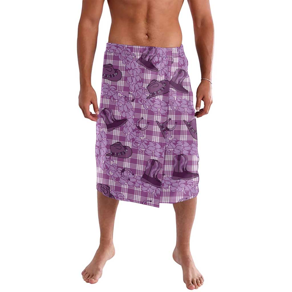 Purple Palaka Hawaii Cowboy Lavalava Puakenikeni Lei Paniolo Papale Seamless Vibes LT14 Purple - Polynesian Pride