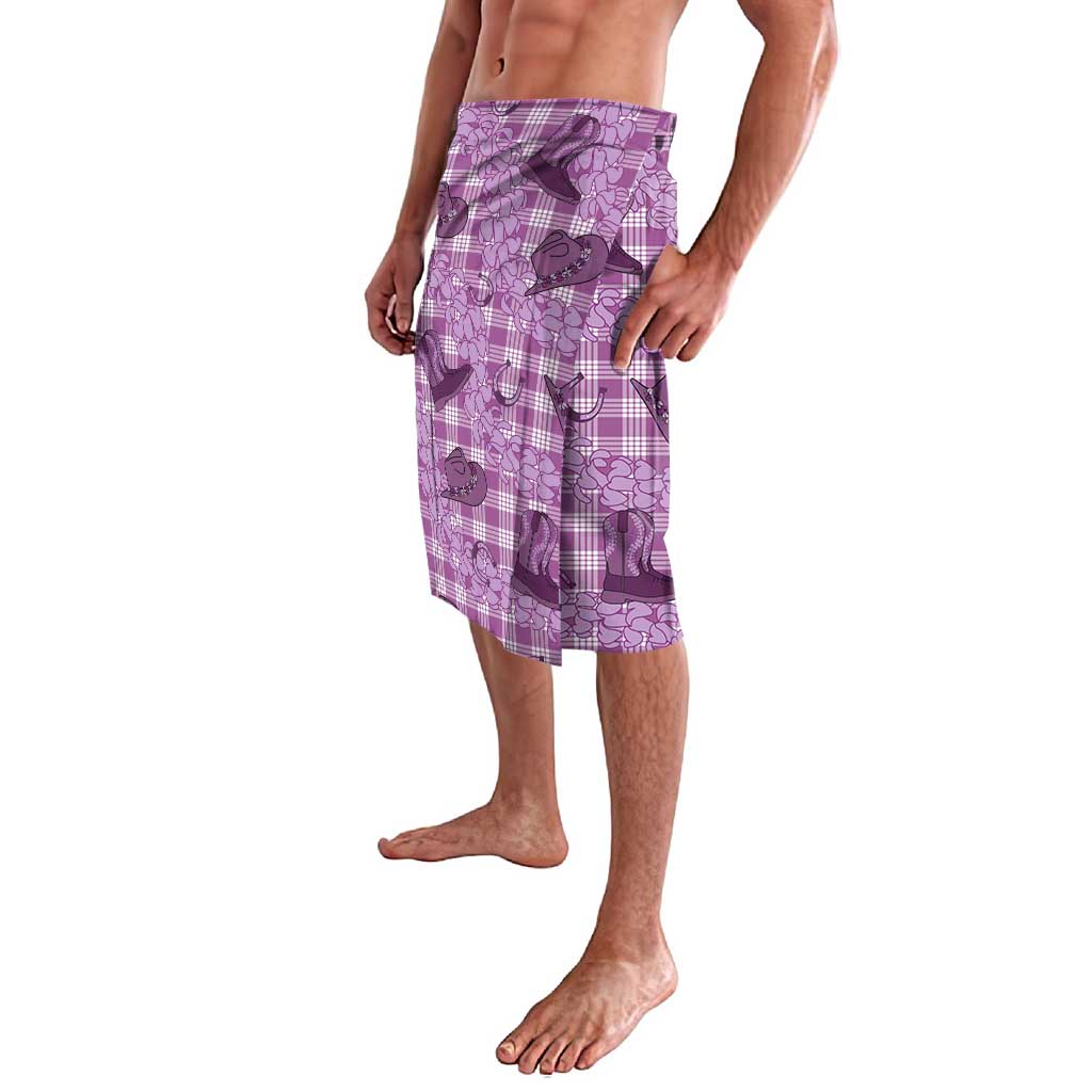 Purple Palaka Hawaii Cowboy Lavalava Puakenikeni Lei Paniolo Papale Seamless Vibes LT14 - Polynesian Pride