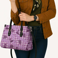 Purple Palaka Hawaii Cowboy Leather Bag Puakenikeni Lei Paniolo Papale Seamless Vibes LT14 - Polynesian Pride