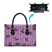 Purple Palaka Hawaii Cowboy Leather Bag Puakenikeni Lei Paniolo Papale Seamless Vibes LT14 - Polynesian Pride