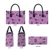 Purple Palaka Hawaii Cowboy Leather Bag Puakenikeni Lei Paniolo Papale Seamless Vibes LT14 - Polynesian Pride