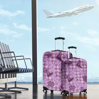 Purple Palaka Hawaii Cowboy Luggage Cover Puakenikeni Lei Paniolo Papale Seamless Vibes LT14 - Polynesian Pride