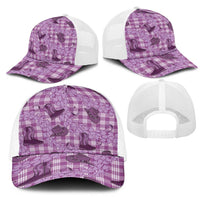 Purple Palaka Hawaii Cowboy Mesh Trucker Cap Puakenikeni Lei Paniolo Papale Seamless Vibes LT14 - Polynesian Pride