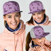 Purple Palaka Hawaii Cowboy Mesh Trucker Cap Puakenikeni Lei Paniolo Papale Seamless Vibes LT14 - Polynesian Pride