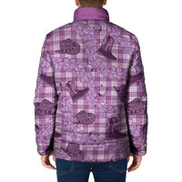 Purple Palaka Hawaii Cowboy Padded Jacket Puakenikeni Lei Paniolo Papale Seamless Vibes LT14 - Polynesian Pride